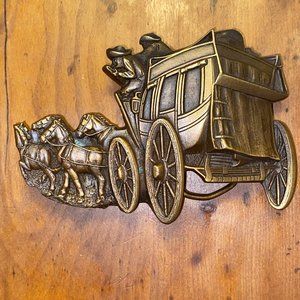 Vintage Brass Belt Buckle WESTERN STAGECOACH